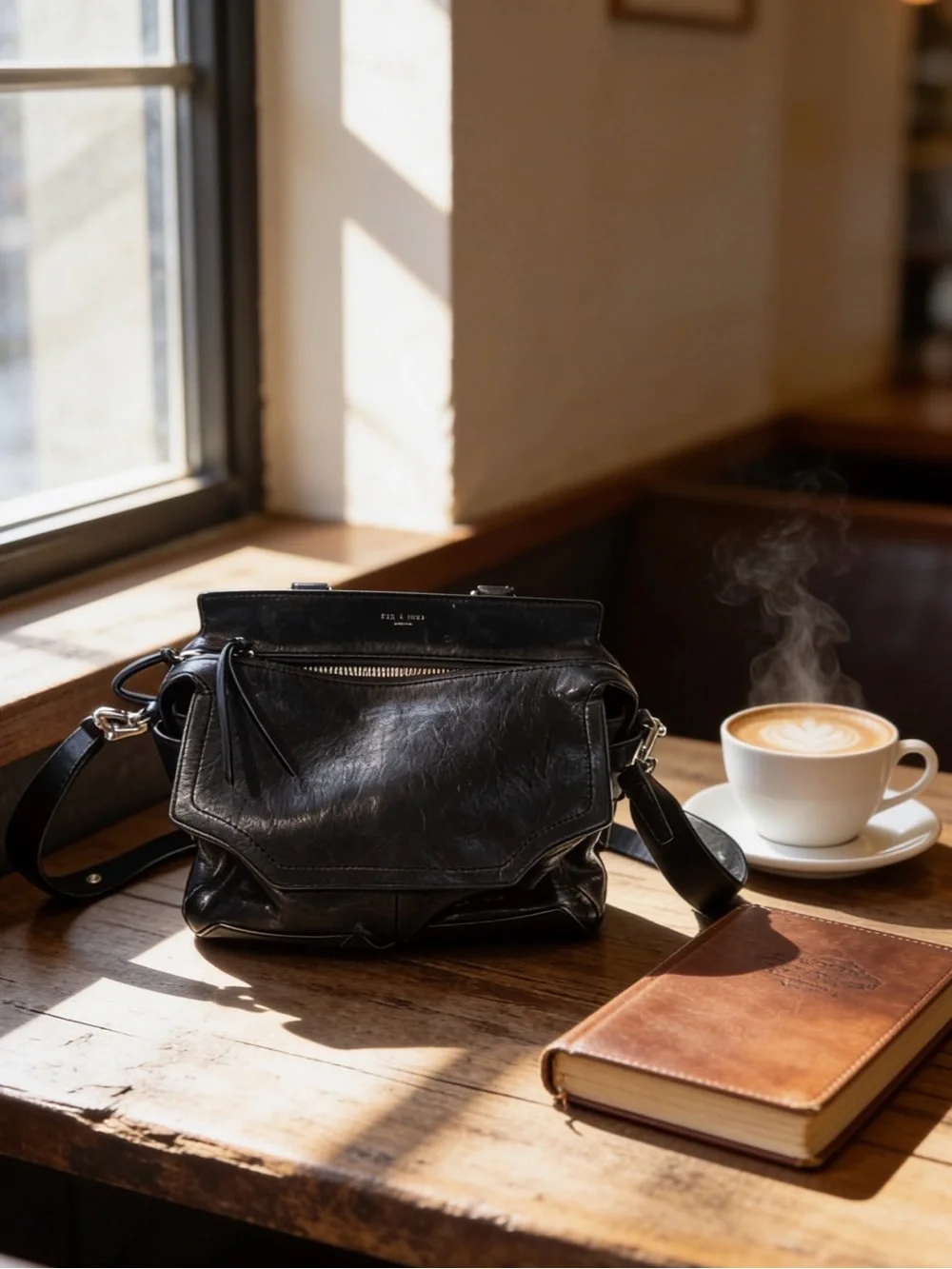 Rag & Bone black leather Pilot satchel